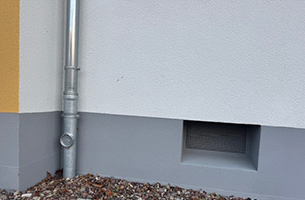 Wärmedämmfassade, Mineralwolldämmung und mineralischer Oberputz